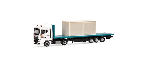 [HER-320252] Herpa 320252 - MAN TGX GM semi-remorque à plateau avec caisse de 10 pieds « Circus Krone » - 1/87