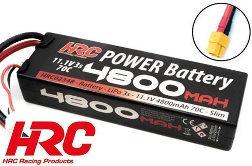 [HRC-02348X6] HRC - Accu - LiPo 3S - 11.1V - 4800mAh 70C - Hard Case Slim LCG - XT60 plug
