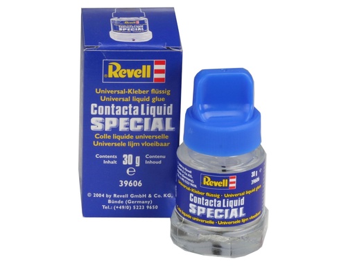 [REV-39606] Revell - Contacta Liquid Secial - Colle universelle pour maquettes, pièces chromées, polystyrène, papier, carton - Avec pinceau applicateur - 30g