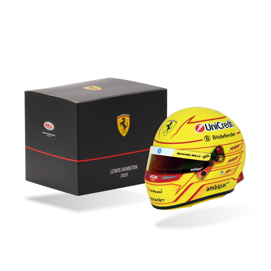 [BEL-410414] Bell Mini-Helmet - Casque Lewis Hamilton - #44 - F-1 Ferrari - 2025 - 1/2