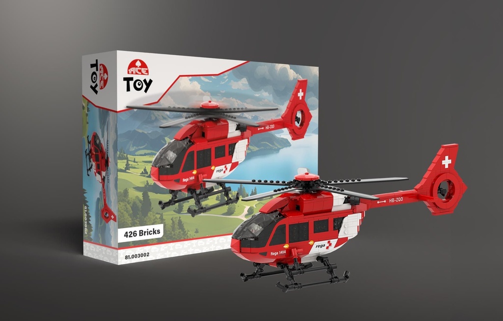 [ACE-003002] ACE Toy - Hélicoptère Airbus H145 D3 Rega - 459 Bricks