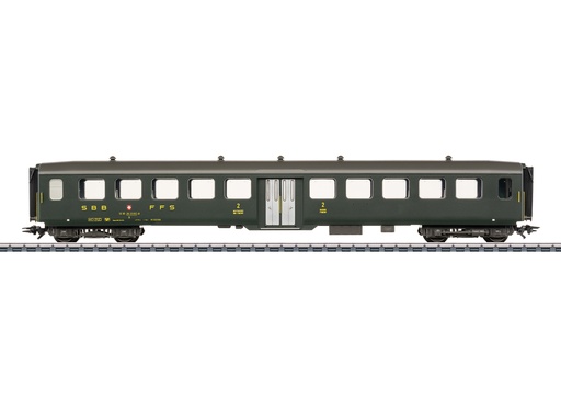 [MAR-43383] Märklin 43383 - Voiture voyageurs acier léger - 2ème classe - avec accès central - En exploitation en 1990 - SBB-CFF-FFS - HO