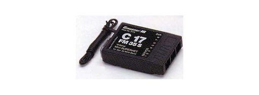 [GRA-3173] Graupner - Mini-récepteur superhétérodyne à quartz enfichable - 16 canaux pour 8 servos -  C 17 FM - 35 MHz