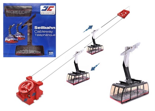 [JC-89396 + JC-50080] JC 89396 + JC 50080 - Téléphérique à 2 cabines JAKOBSHORN électrique - 1/32