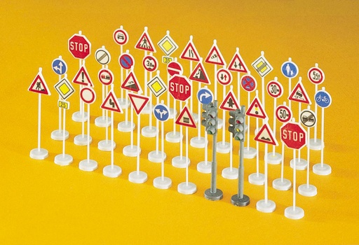 [PRE-18203] Preiser 18203 - Assortiment de signaux de la circulation (D) - 1:87 - HO