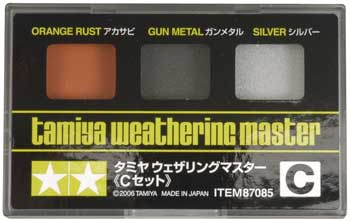 [TAM-87085] Tamiya 87085 Peinture en poudre pour modélisme - Set C (orange rust, gun metal, silver)