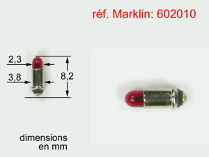 [MAR-E602010] Märklin E602010 - Ampoule rouge 16 volts 35 mA - culot à broche (petite)