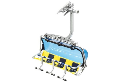 [JC-86400] JC 86400 - Télésiège 6 places Jaune/Bleu avec capot bleu - 1/32
