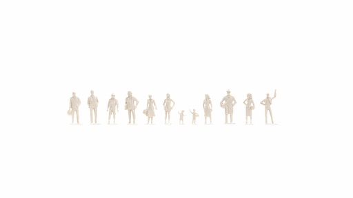 [NOC-16002] Noch 16002 - Personnages "debouts" (12 pièces) - Blancs - 1/100