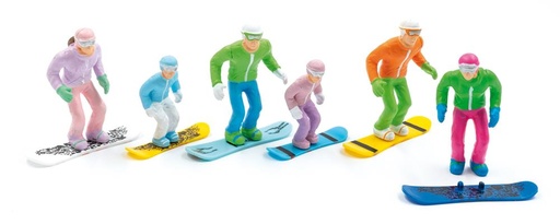 [JC-54300] JC 54300 - 6 Figurines debout avec snowboards HEAD - 1/32