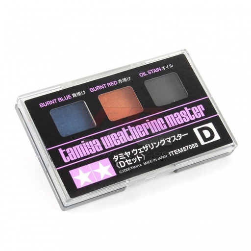 [TAM-87088] Tamiya 87088 Peinture en poudre pour modélisme - Set D (Blue, Red burnt, Oil Satin)