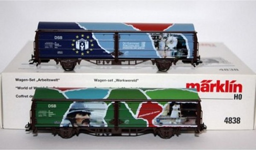 [MAR-4838] Märklin 4838 - Coffret 2 wagons "Monde du travail" - DSB - HO
