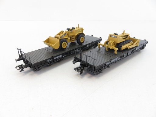 [MAR-48661] Märklin 48661 - Coffret 2 wagons poids lourds avec engins de chantier Caterpillar - DB - HO
