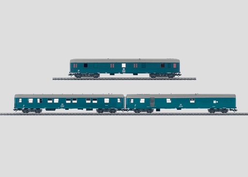[MAR-49951] Märklin 49951 - Coffret avec 3 wagons de secours pour grue sur rail (1X atelier-1Xtransport câbles-1Xtransport personnel) - HO