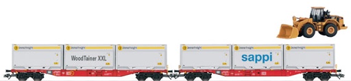[MAR-47074] Märklin 47074 - Coffret avec 2 wagons porte-conteneurs "Sappi" avec tracks - HO