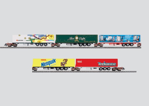 [MAR-48046] Märklin 48046- Coffret avec 5 wagons Kombirail avec 5 semi-remorques privées - HO