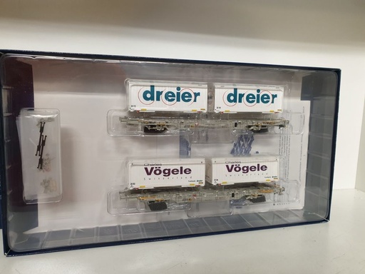[LIL-L235215] Liliput L235215 - Set 2 Wagons porte-conteneur "Dreier et Charles Vögele"- HO