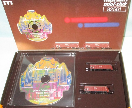 [MAR-82561] Mini-Club 82561 - Coffret de 2 wagons couverts de grande capacité avec cabine de serre-frein (Church Organ Transport) + CD de J.-S. Bach - Norvège - "Z"
