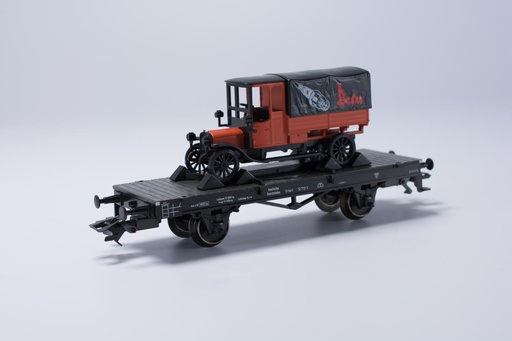 [MAR-46841] Märklin 46841 - Wagon plat à 2 essieux type X "Erfurt" ( DRG ) avec camion SAG en métal couleurs de Béru - HO