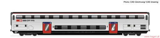 [ROC-74495] Roco 74495 - Wagon 2 étages SBB IC20 - 2ème classe - HO