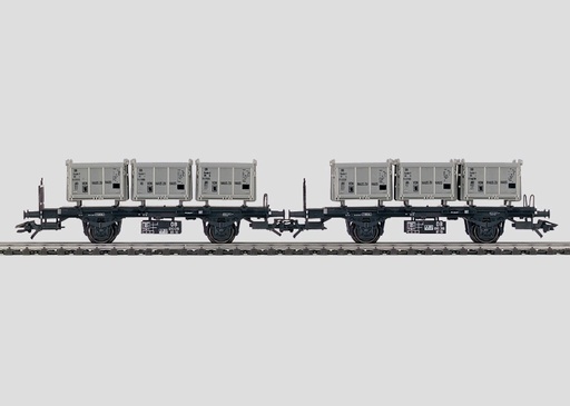 [MAR-48943] Märklin 48943 - 2 wagons porte-conteneurs différents de type Bt 10 - HO