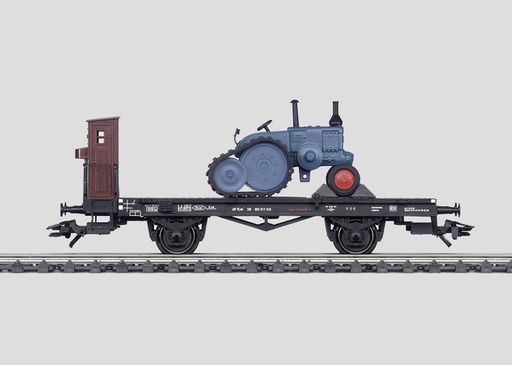 [MAR-46064] Märklin 46064 - Wagon plat de type H 10 avec cabine de serre-frein - Utilisé pour le transport de véhicules - DB - HO