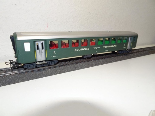 [HAG-445] HAG 445 - BT - Lac de Constance Toggenburg - Wagon voyageurs 2ème classe - AC - (ancien boitage) - HO