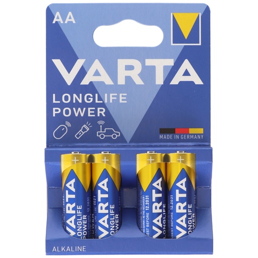 [VAR-998133] Varta - Piles Alcaline AA (LR6) Mignon "Longlife Power" 1.5V - 4 pièces 
