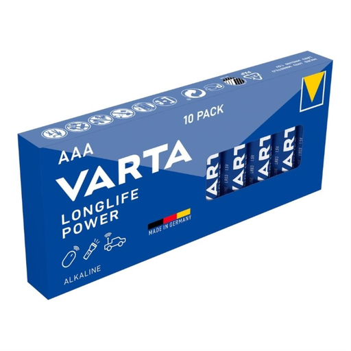 [VAR-998135] Varta - Piles Alcaline AAA (LR03) "Longlife Power" 1.5V - 10 pièces 
