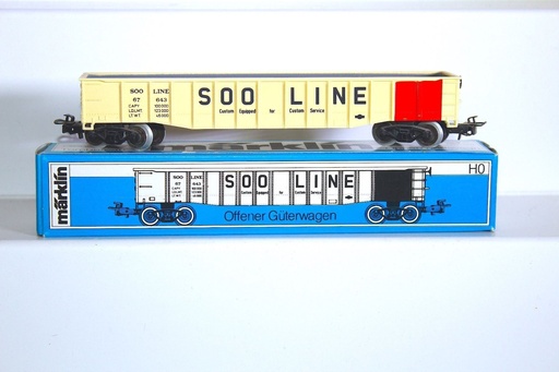 [MAR-4774] Märklin 4774 - Wagon marchandises style Gondola "USA SOO LINE" - HO   (Ancien boitage) 