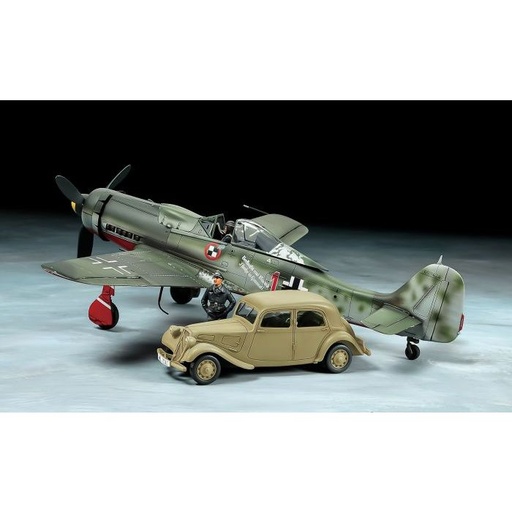 [TAM-25213] Tamiya 25213 - Set Focke Fw190 D-9 JV44 & Citroën 11CV Staff Car - 1/48 