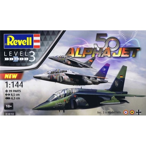 [REV-03810] Revell 03810 - AlphaJet 50ème anniversaire (3 pièces) - 1/144 - 6.3 cm envergure 