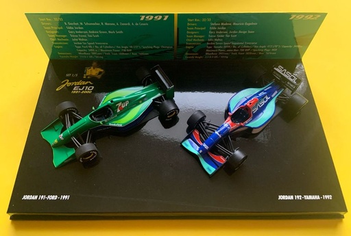 [MIN- 402 109192] Minichamps 402 109192 - Coffret "1/5" de 2 Formule 1 Jordan Ford 1991 et Jordan Yamaha1992 -1/43 - Limité à 3999 pièces 
