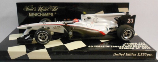 [MIN-410 100123] Minichamps - Sauber C29 - K. Kobayashi - 40 years of Sauber Motorsport - German GP 2010 - 1/43 (édition limitée à 2520 pièces) 