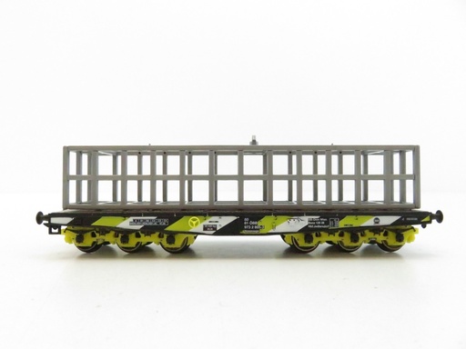 [MAR-4868] Märklin 4868 - Wagon plat pour le transport de charges lourdes Samm des ÖBB, avec de véritables briques. Châssis en fonte noire - HO 