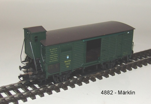[MAR-4882] Märklin 4882 - Wagon de marchandises type G10 avec guérite de frein "München" - BayStsB - HO 