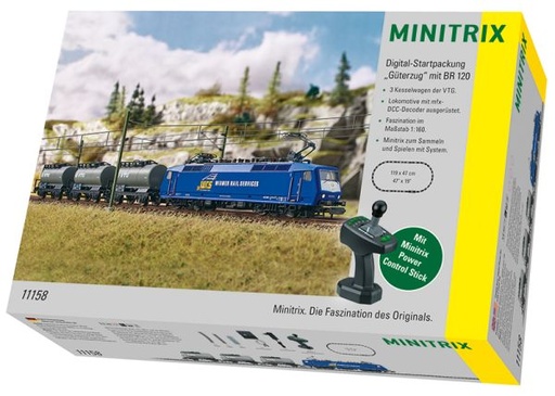 [MIT-11158] MiniTrix 11158 - Coffret de départ digital- "Train marchandises" avec locomotive électrique série 120 - N