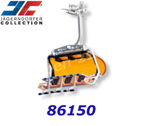 [JC-86150] JC 86150 - Télésiège 6 places Orange/Noir avec capot orange - 1/32 