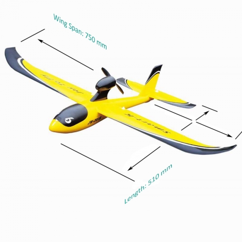 [JOY-6108V2Y] Joysway - Avion Huntsman V2 - 1100mm envergure - J4C14 radio-commande Mode 2 - avec accu 7.4 V 1200 mAh LiPo & AC Balance Charger - Jaune - RTF