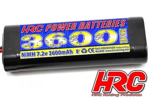 [HRC-01636D] HRC - Accu NiMH 6 cells - 7.2V - 3600 mAh - Ultra T plug - 130X45X25 