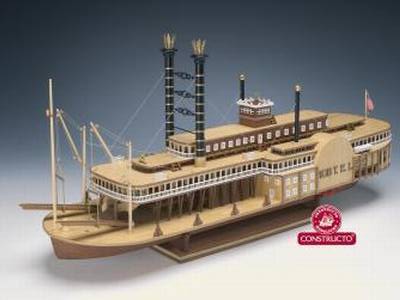 [CON-80840] Bateau Robert E. Lee - surnommé le         « monarque du Mississippi » - Kit de construction en bois - 1/48 - Constructo 80840 