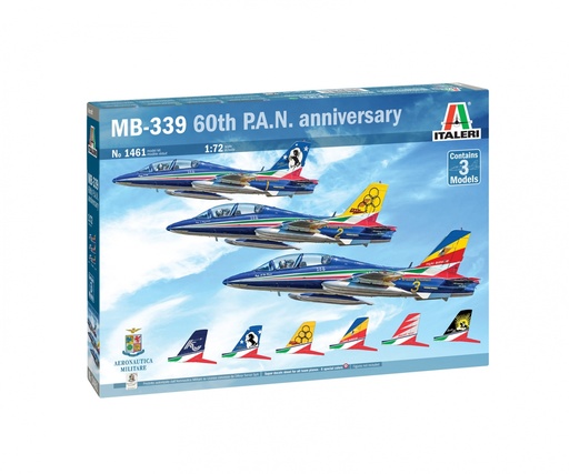 [ITA-510001461] Italeri 1461 - Avion Aermacchi MB-339 (set 3 pièces) -1/72