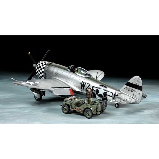 [TAM-25214] Tamiya 25214 - P-47D Bubbletop et 4X4 Light Véhicule set - 1/48  