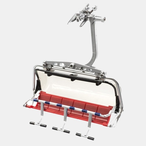 [JC-86200] JC 86200 - Télésiège 6 places Rouge/Gris avec capot transparent - 1/32   