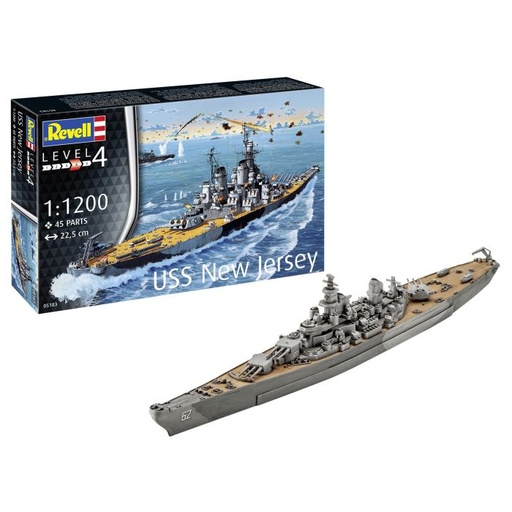 [REV-05183] Revell 05183 - Navire de guerre USS New Jersey - 1/1200 - 22.5 cm long - 45 pièces   