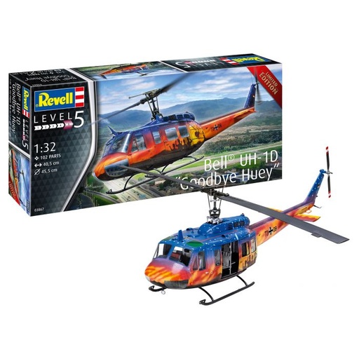 [REV-03867] Revell 03867 - Bell UH-1D - "Goodbye Huey" - 1/32 - 45.5cm envergure pâles - 102 pièces - Edition limitée