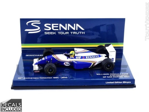 [MIN-540943302] Minichamps - Williams Renault FW16 - # 2 - Ayrton Senna - San Marino GP 1994 - 1/43 - 30th Anniversary Collection 1994 - 2024 - Limited Edition 994 pcs.  (Decals included)