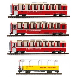 [KAT-7074057] Kato - 7074057 - Composition non tractée Rhätische Bahn - "Bernina Express" (nouveau logo) (4 éléments) - "N" 