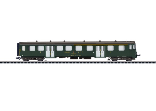 [MAR-43411] Märklin 43411 - Voiture de commande légère à cabine en acier - 1re et 2ème classe- SBB-CFF-FFS - HO    