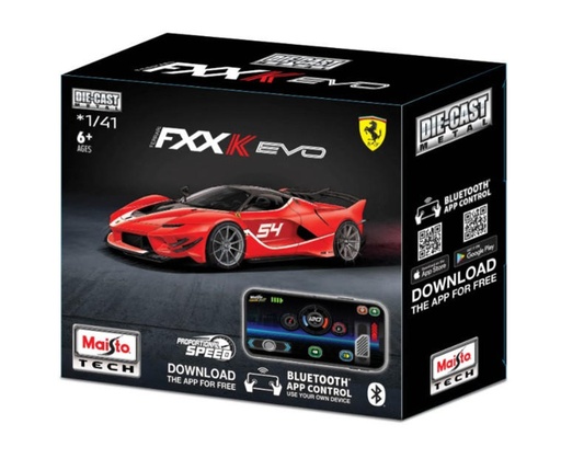[MAI-82650-5] Maisto Tech 82650 - RC Power Racer Ferrari FXXK Evo - Bluetooth App Control (free) - 1/41